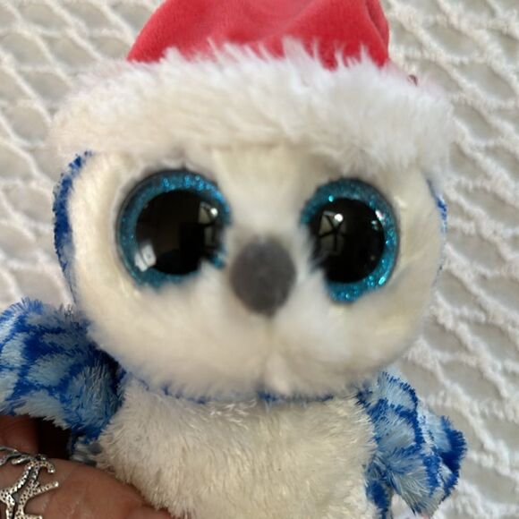 Ty Beanie Baby Owl Icicles with Santa Hat Tags - Picture 6 of 10